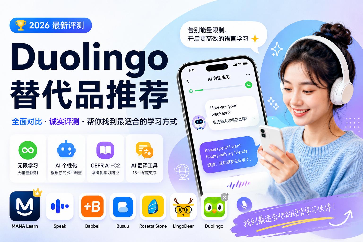 2026年最佳 Duolingo 替代品（诚实对比评测）
